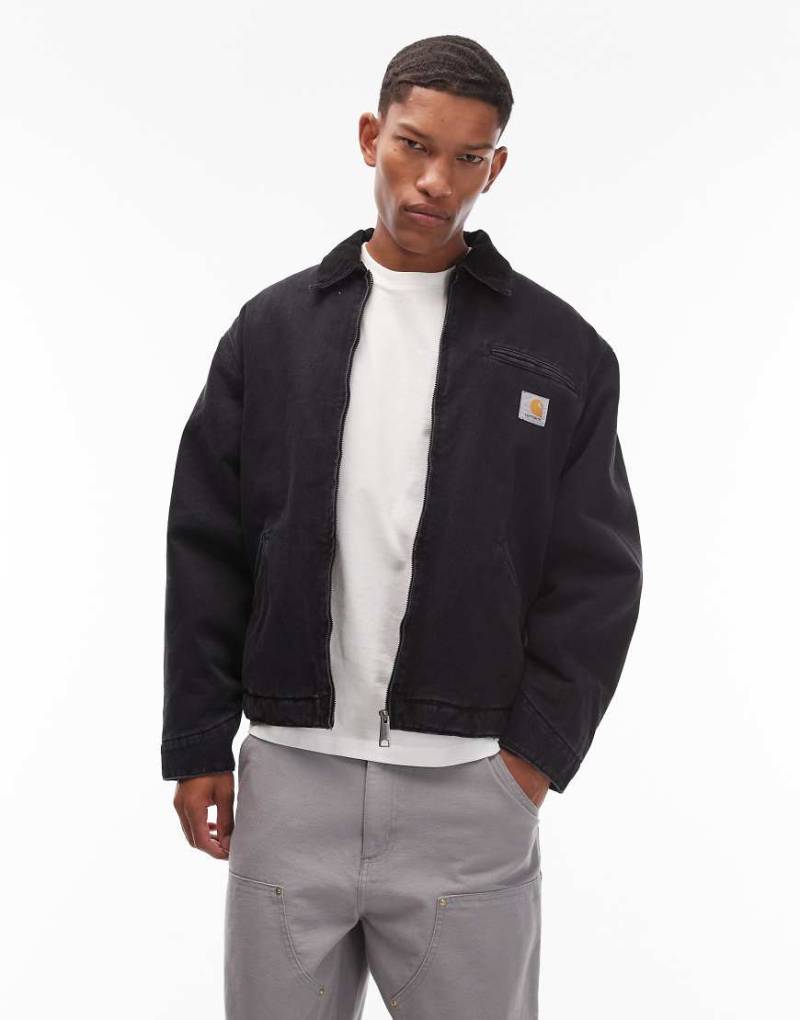 Carhartt WIP - OG Detroit - Jeansjacke in Schwarz mit Kunstpelz-Futter Carhartt WIP - OG Detroit - Jeansjacke in Schwarz mit Kunstpelz-Futter von Carhartt WIP