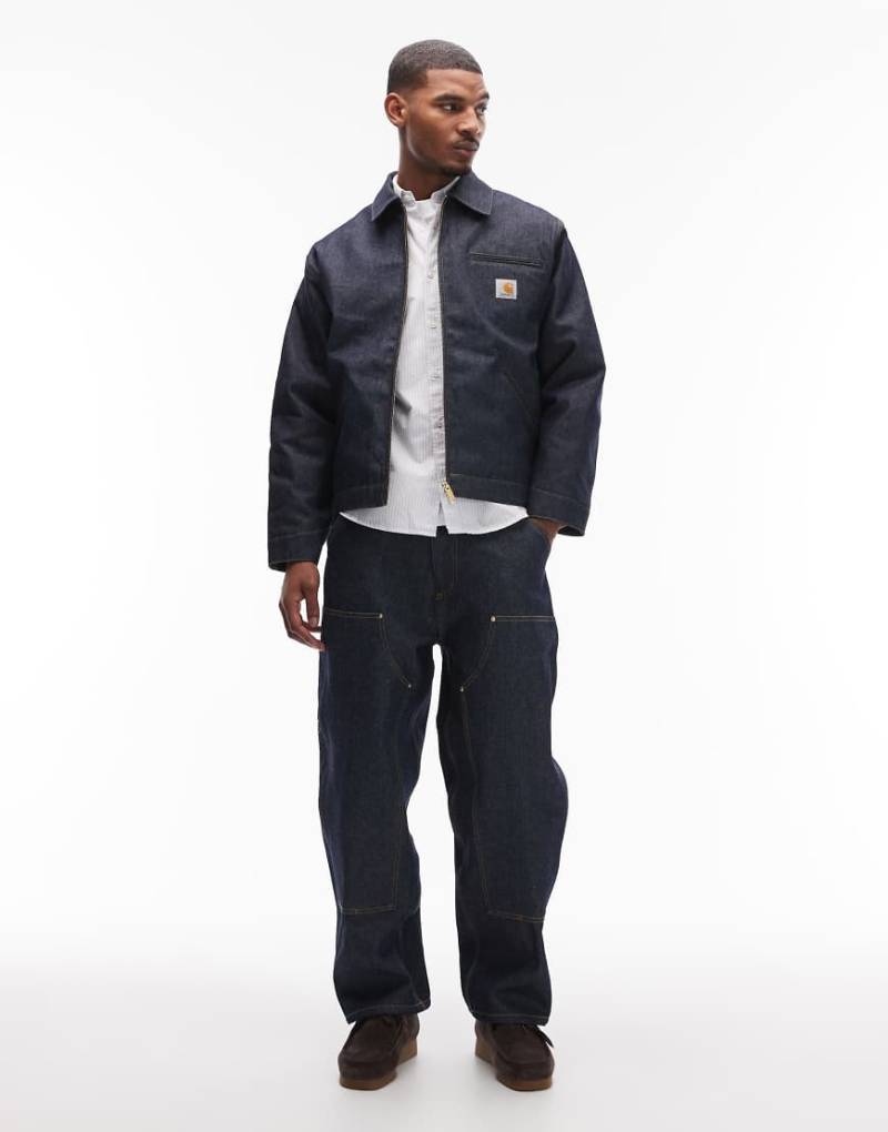 Carhartt WIP - OG - Feste Loose-Fit-Jeans aus Denim in Dunkelblau mit doppellagiger Kniepartie, Kombiteil von Carhartt WIP