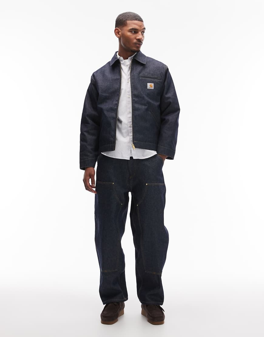Carhartt WIP - OG - Feste Loose-Fit-Jeans aus Denim in Dunkelblau mit doppellagiger Kniepartie, Kombiteil von Carhartt WIP