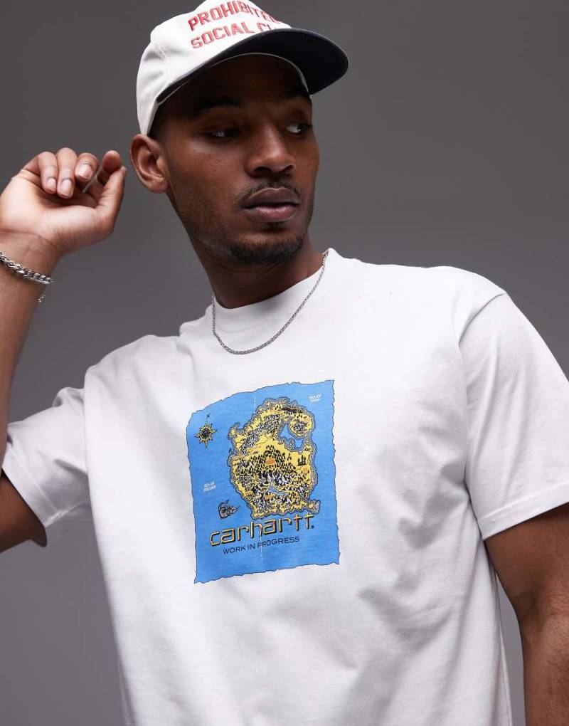Carhartt WIP - Old World - T-Shirt in Weiß mit Print von Carhartt WIP
