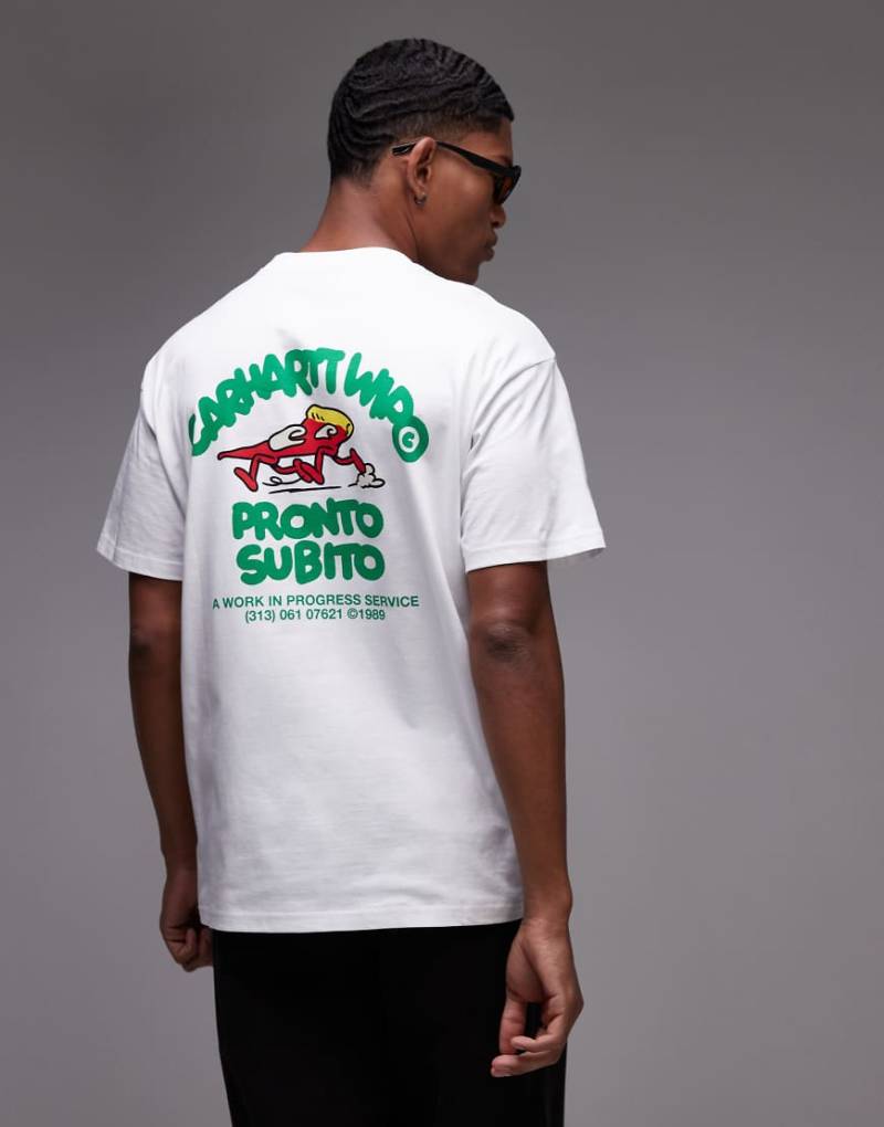 Carhartt WIP - Pronto - Locker geschnittenes T-Shirt in Weiß mit Motivprint von Carhartt WIP