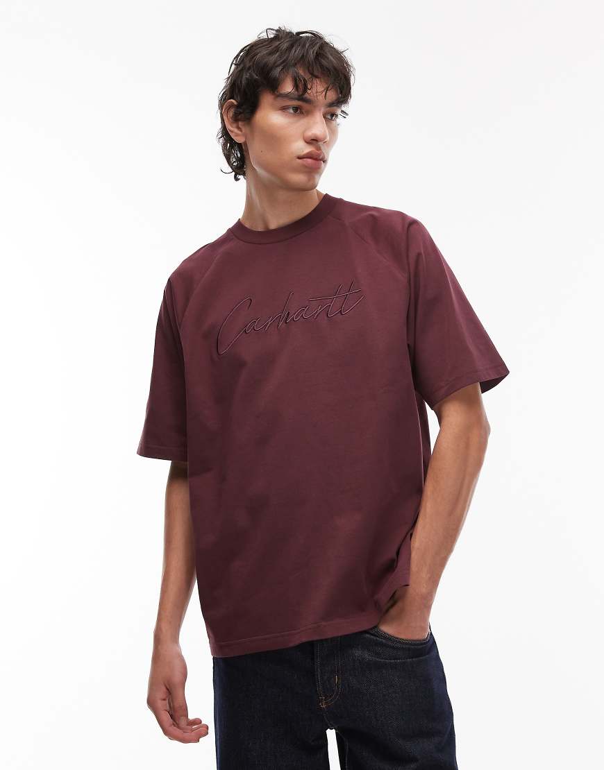 Carhartt WIP - Ray - Locker geschnittenes T-Shirt in Burgunderrot von Carhartt WIP