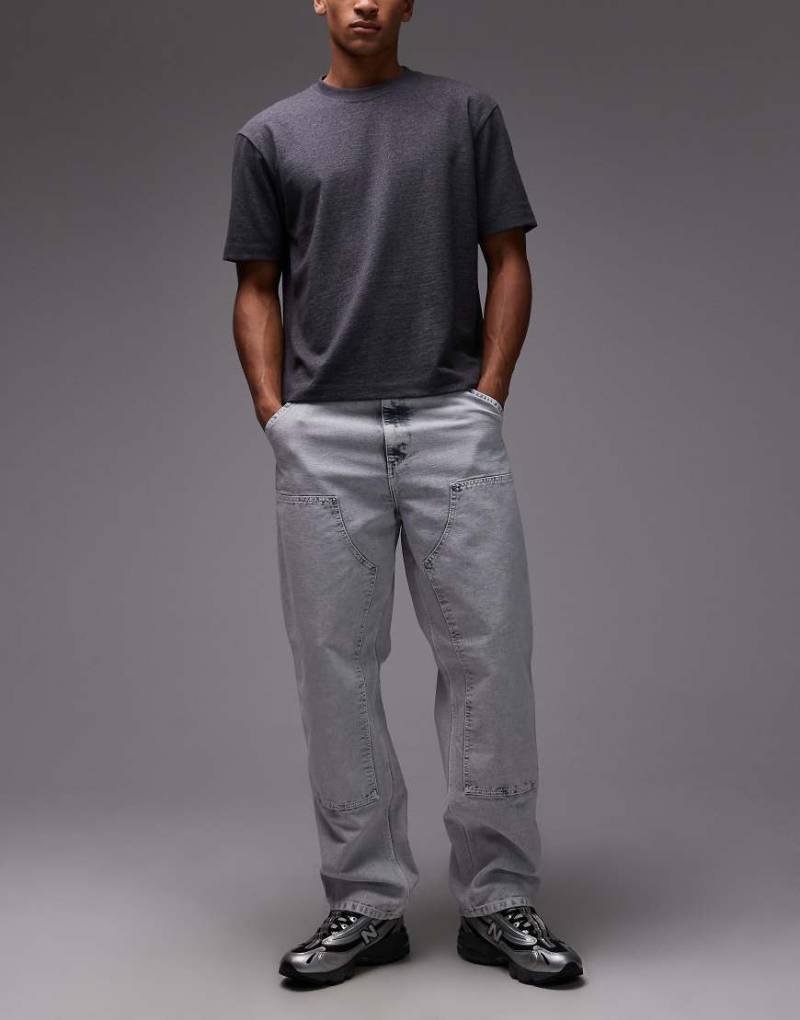 Carhartt WIP - Relaxed-Fit-Jeans in Grau mit doppellagiger Kniepartie und geradem Schnitt von Carhartt WIP