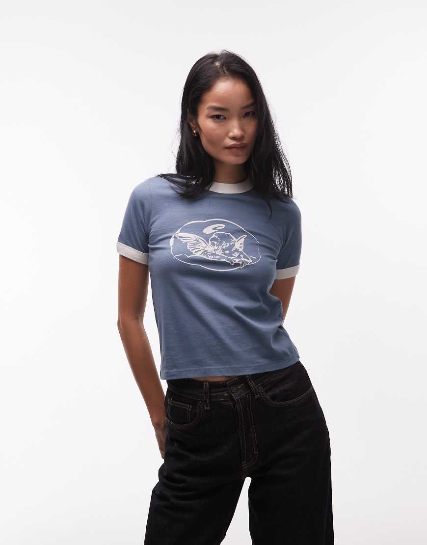 Carhartt WIP - Reminiscing - Ringer-T-Shirt in Blau und Weiß von Carhartt WIP