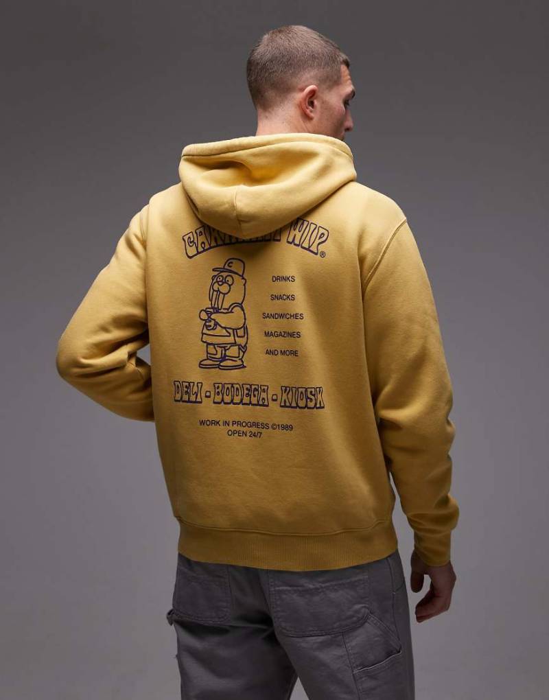 Carhartt WIP - Sandwich - Kapuzenpullover in Gelb mit Grafikmotiv auf der Rückseite von Carhartt WIP