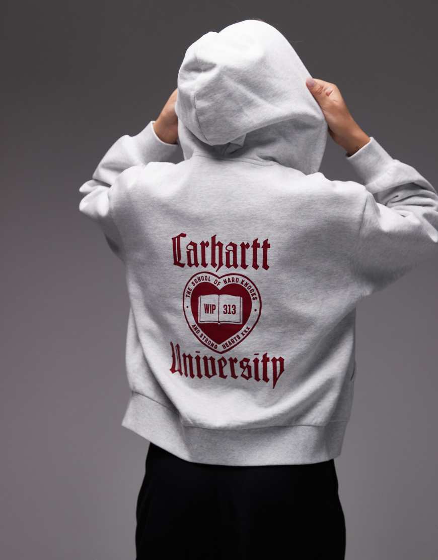 Carhartt WIP - Schooling - Kapuzenjacke in meliertem Grau von Carhartt WIP