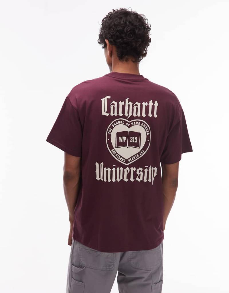 Carhartt WIP - Schooling - Loose Fit T-Shirt in Burgunderrot von Carhartt WIP