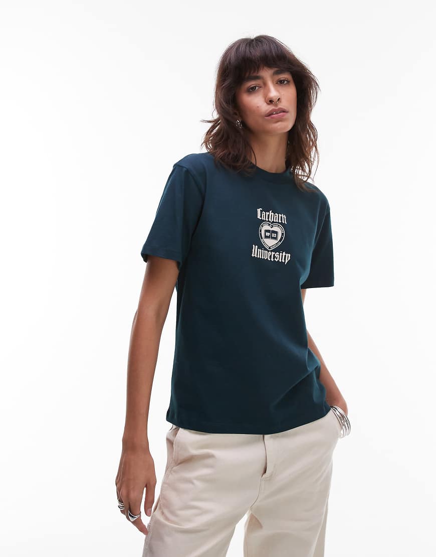 Carhartt WIP - Schooling - T-Shirt in Dunkelgrün von Carhartt WIP