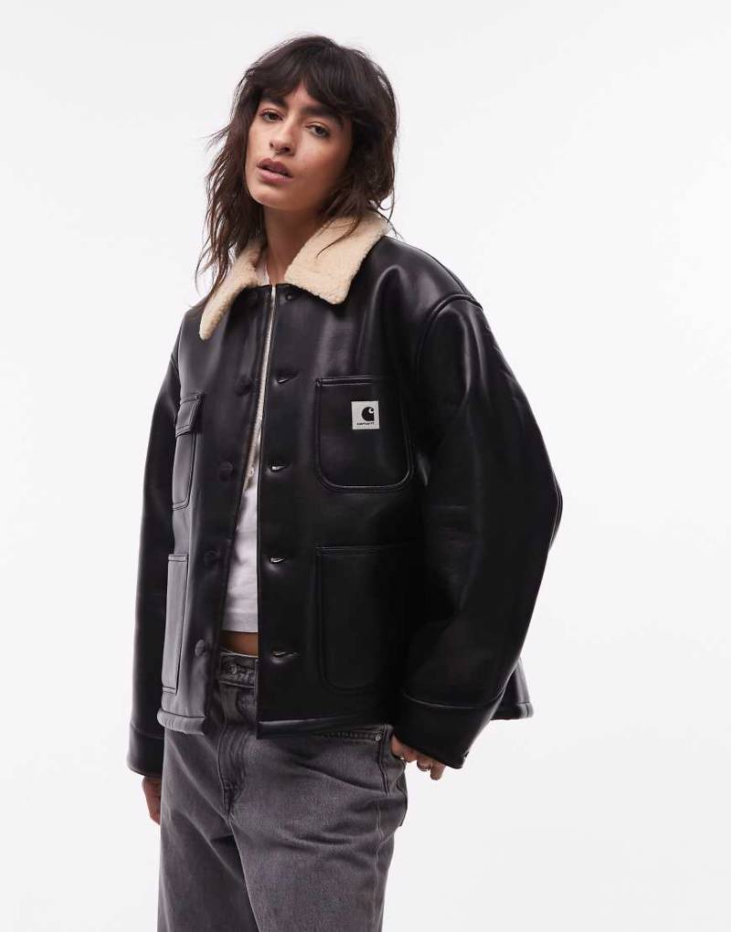 Carhartt WIP - Shepton OG - Jacke aus Kunstleder in Schwarz von Carhartt WIP