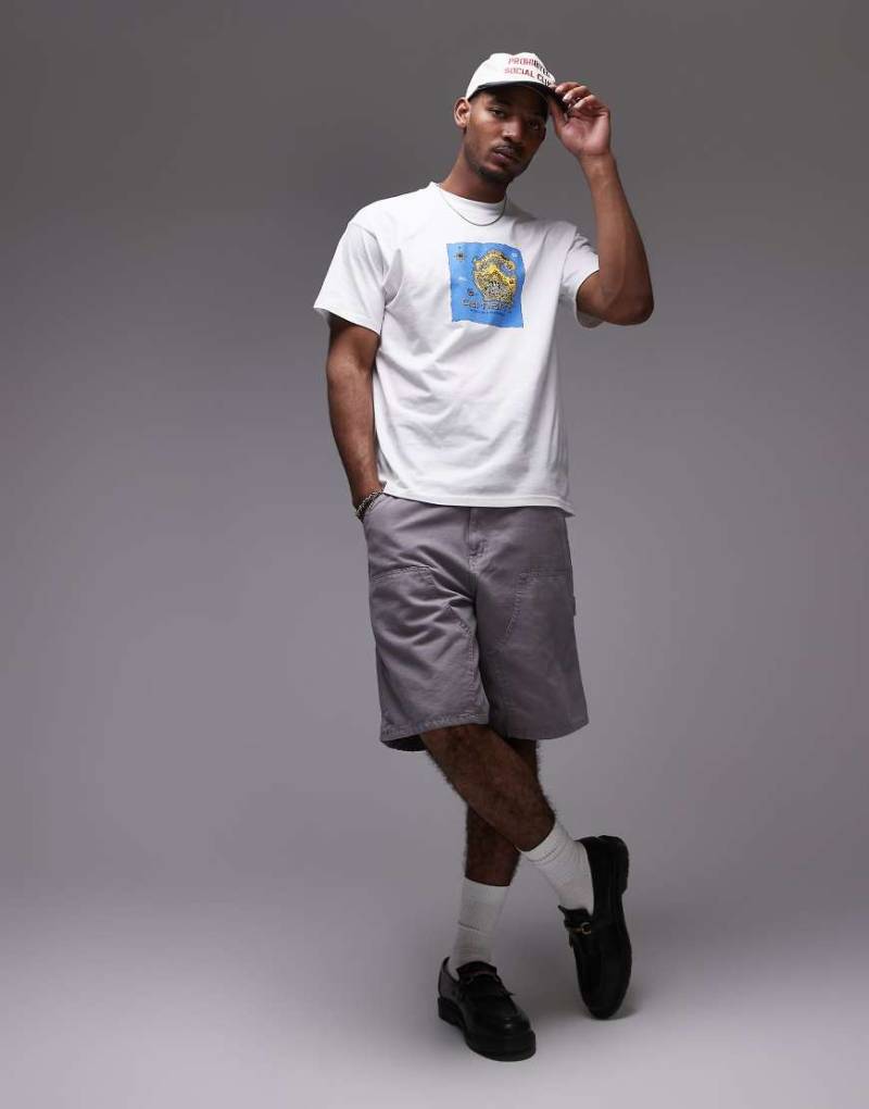 Carhartt WIP - Jorts in verwaschenem Grau mit doppelter Stofflage im Kniebereich von Carhartt WIP