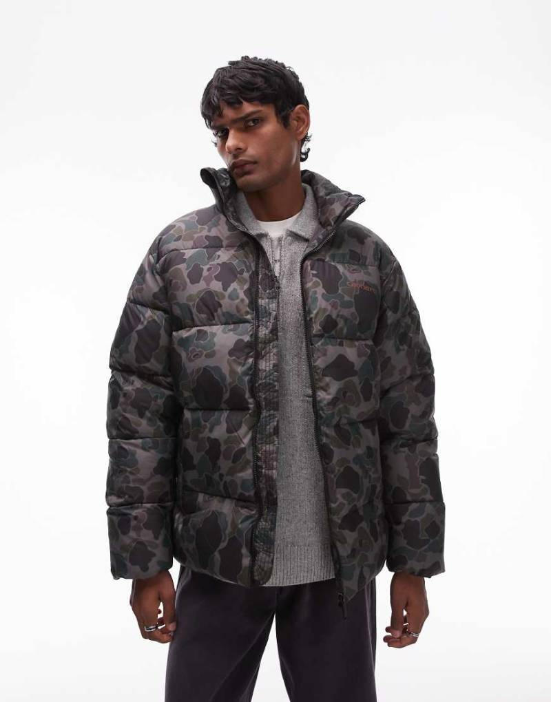 Carhartt WIP - Springfield - Steppjacke in Grau mit Reißverschluss-Weiß von Carhartt WIP