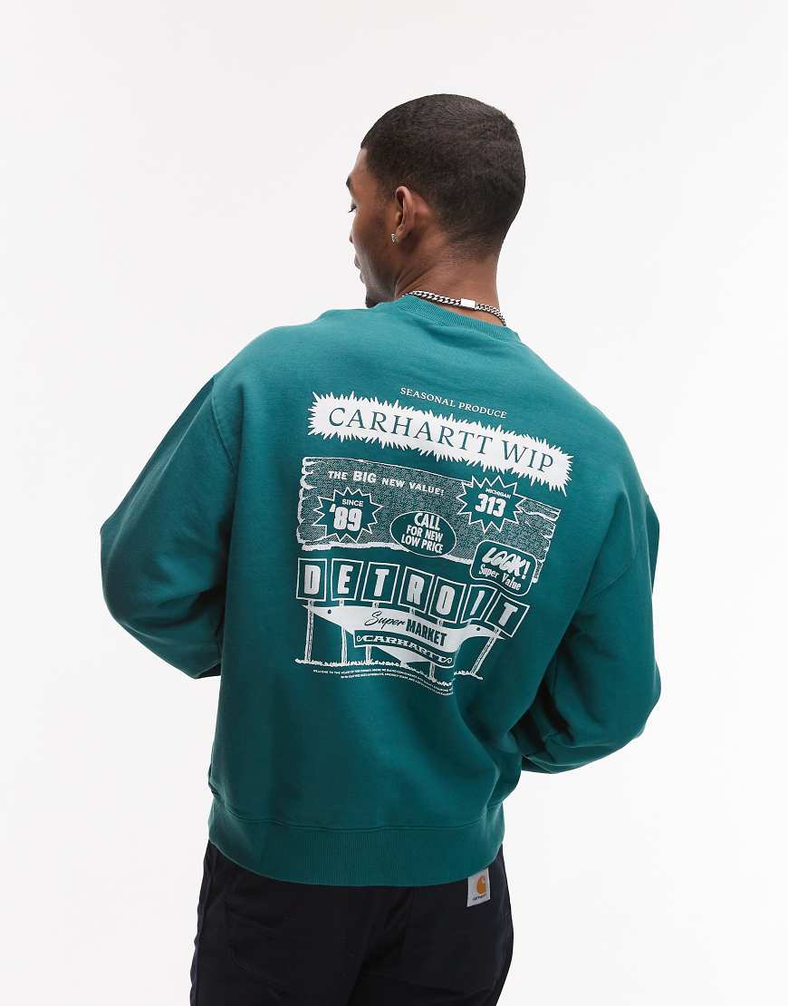 Carhartt WIP - Sweatshirt in Grün mit Katalog-Print von Carhartt WIP