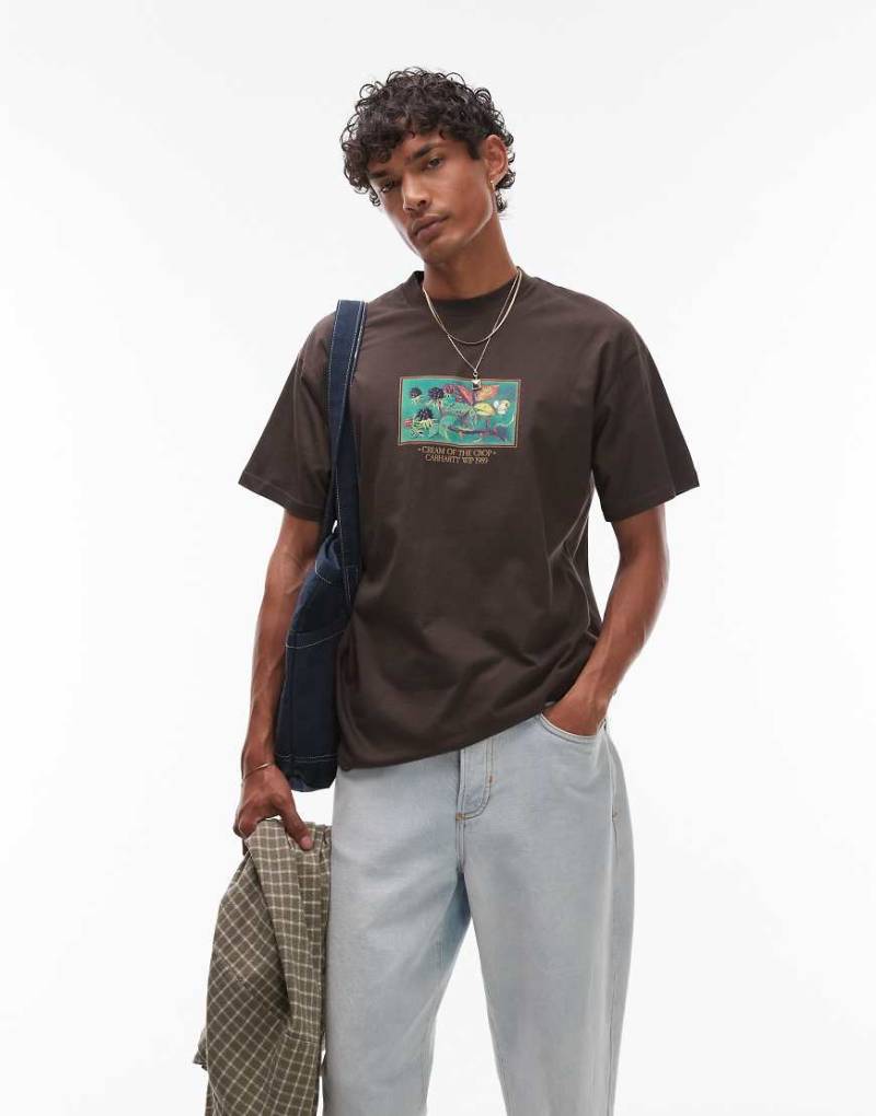 Carhartt WIP - T-Shirt in Braun mit „Dream of the Crop"-Print von Carhartt WIP