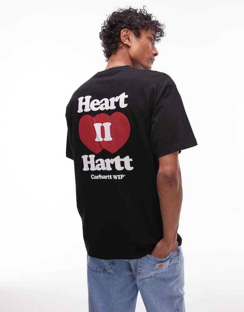 Carhartt WIP - T-Shirt in Schwarz mit „Heart II Hartt"-Motivprint auf dem Rücken von Carhartt WIP