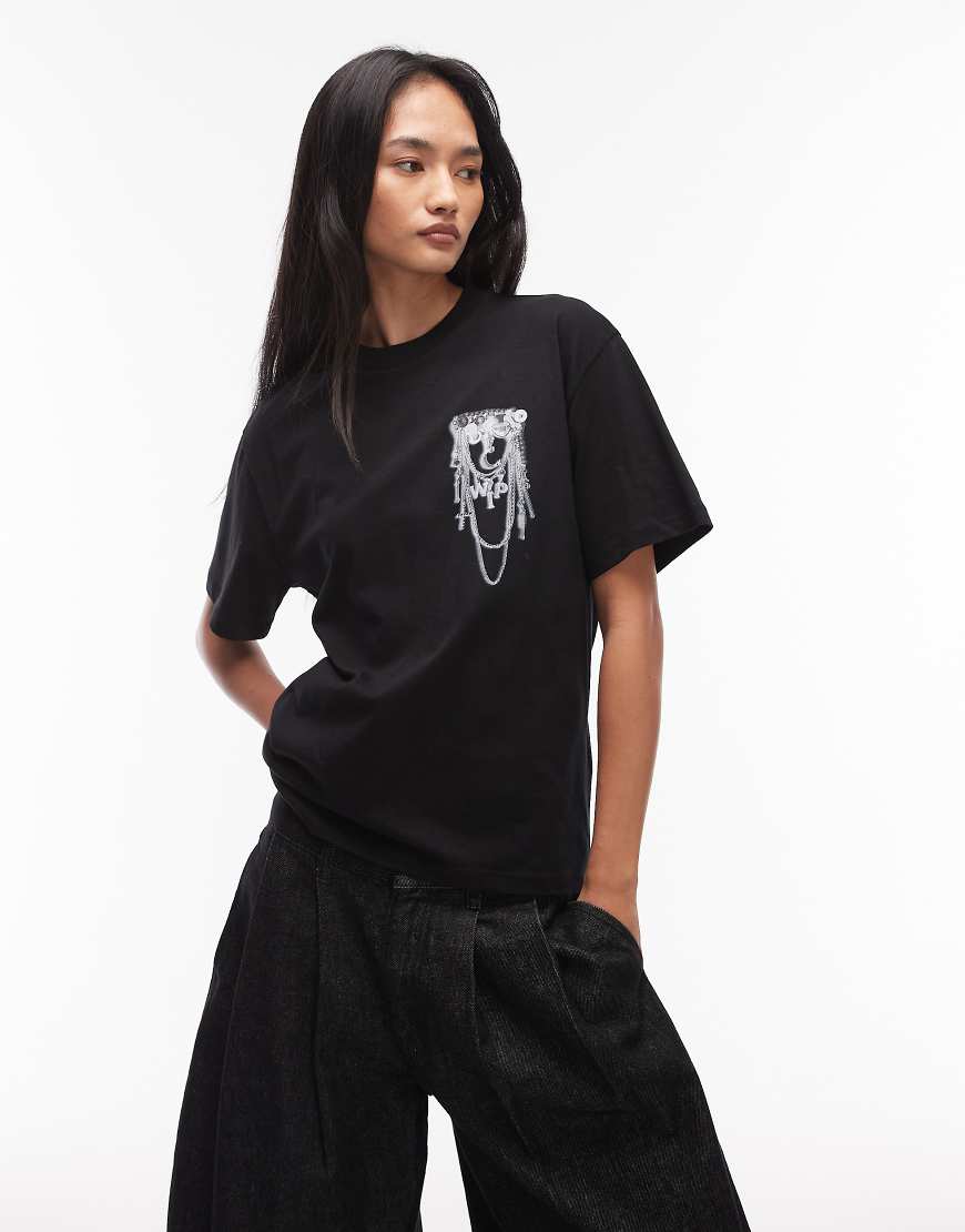 Carhartt WIP - T-Shirt in Schwarz mit Oversize-Passform und umgekehrten Anhängern von Carhartt WIP