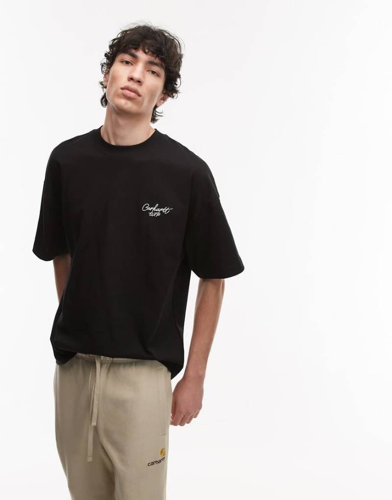 Carhartt WIP - T-Shirt in Schwarz mit Signatur-Schriftzug von Carhartt WIP
