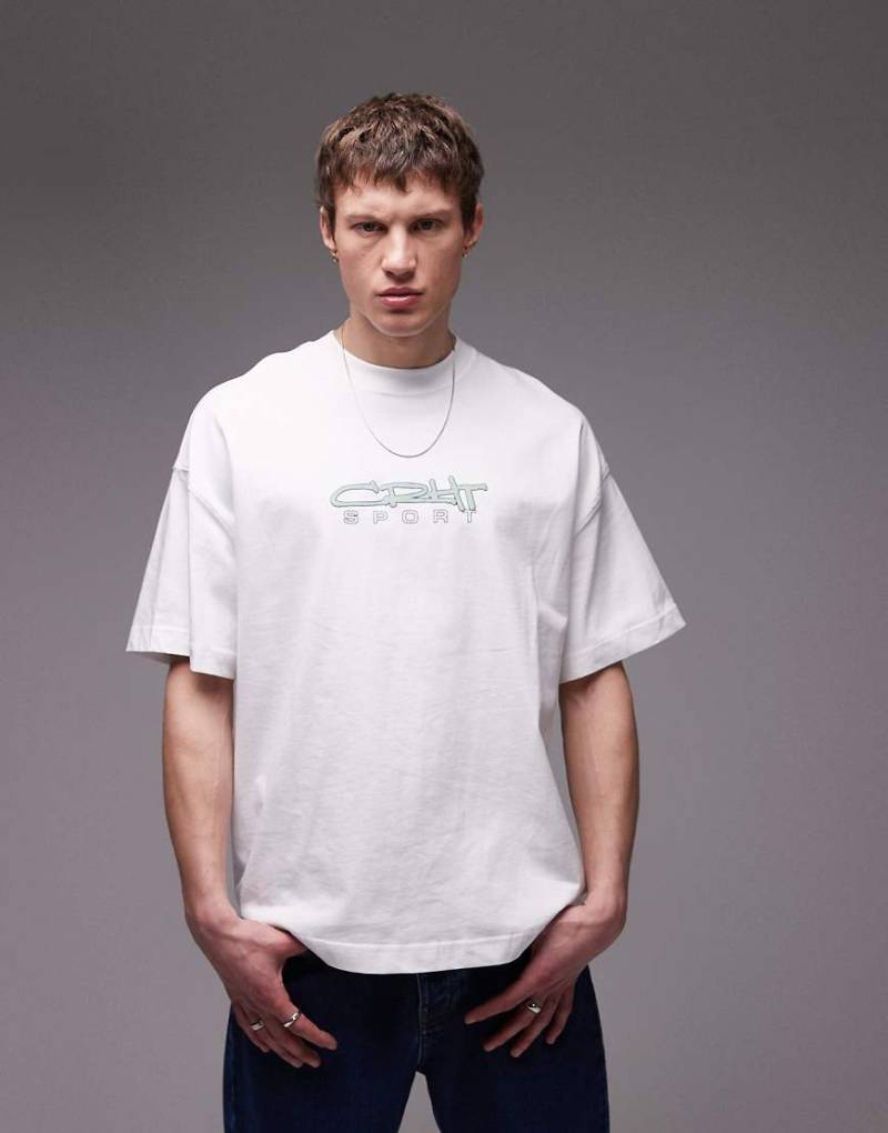 Carhartt WIP - T-Shirt in Weiß mit „Lyntos"-Textprint von Carhartt WIP
