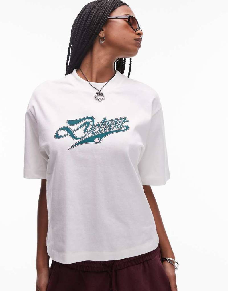 Carhartt WIP - T-Shirt in Weiß mit Logo auf der Brust von Carhartt WIP