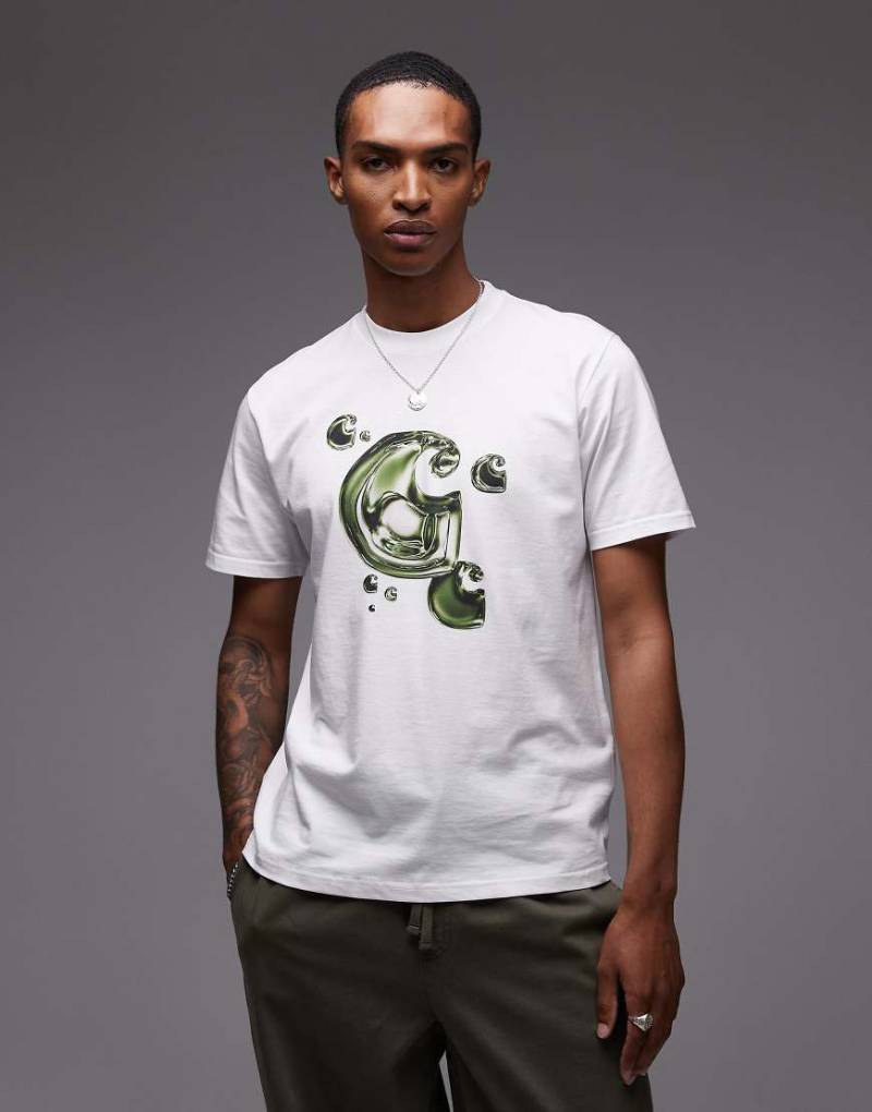 Carhartt WIP - T-Shirt in Weiß mit Solar-Chrom-Logo von Carhartt WIP