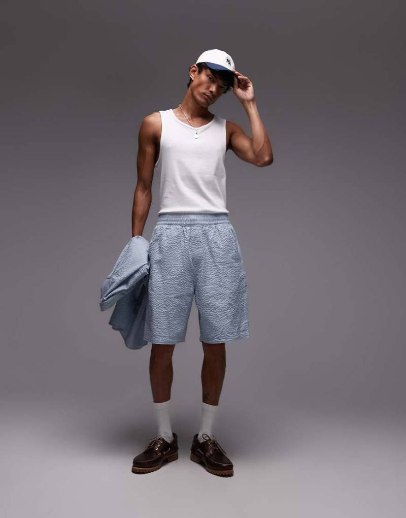 Carhartt WIP - Toland - Seersucker-Shorts in regulärer Passform in Blau, Kombiteil von Carhartt WIP