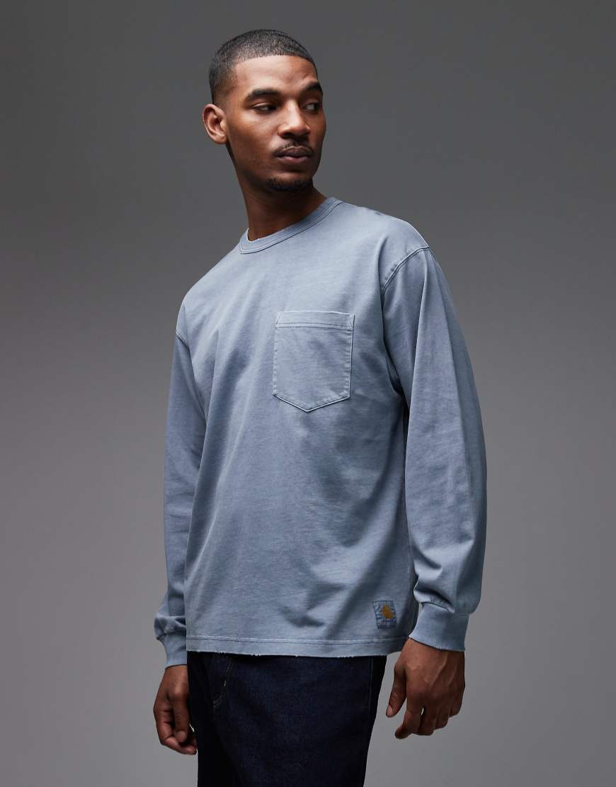 Carhartt WIP - Torian - Langärmliges Oversize-T-Shirt in verwaschenem Blau von Carhartt WIP