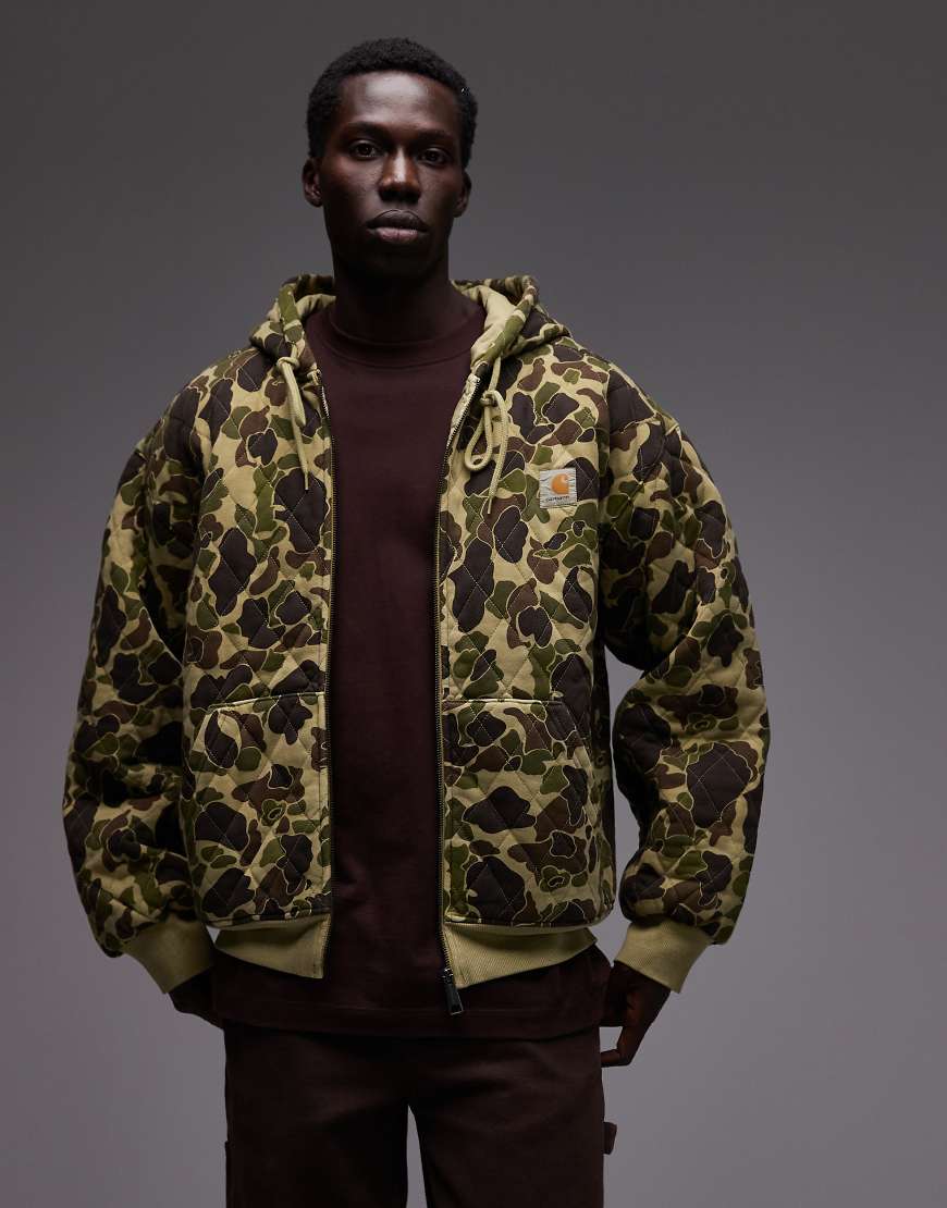 Carhartt WIP - Vista - Gesteppte Oversize-Kapuzenjacke mit Military-Muster-Grün von Carhartt WIP