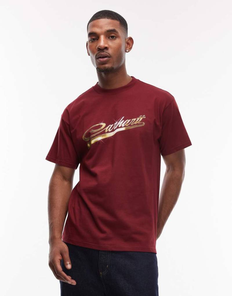 Carhartt WIP - Vroooom - T-Shirt in Burgunderrot von Carhartt WIP