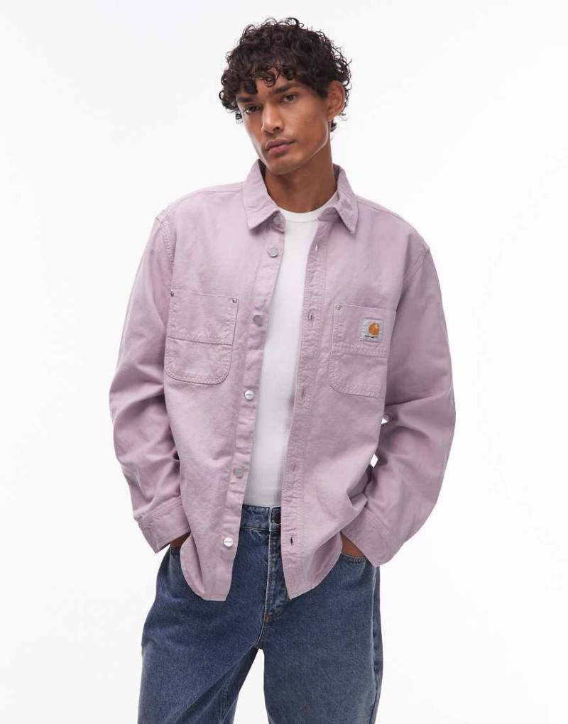 Carhartt WIP - Walter - Hemdjacke in Nebelrosa mit Taschendetail von Carhartt WIP