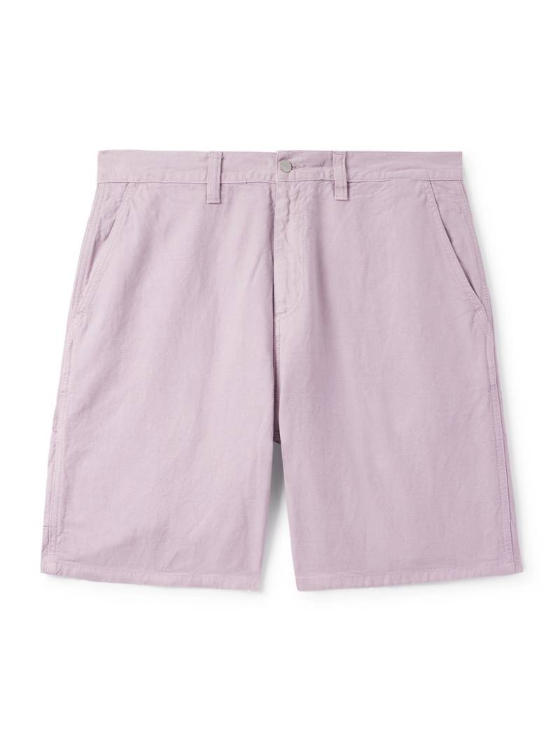 Carhartt WIP - Walter Single Knee Wide-Leg Cotton and Linen-Blend Canvas Shorts - Men - Pink - S von Carhartt WIP