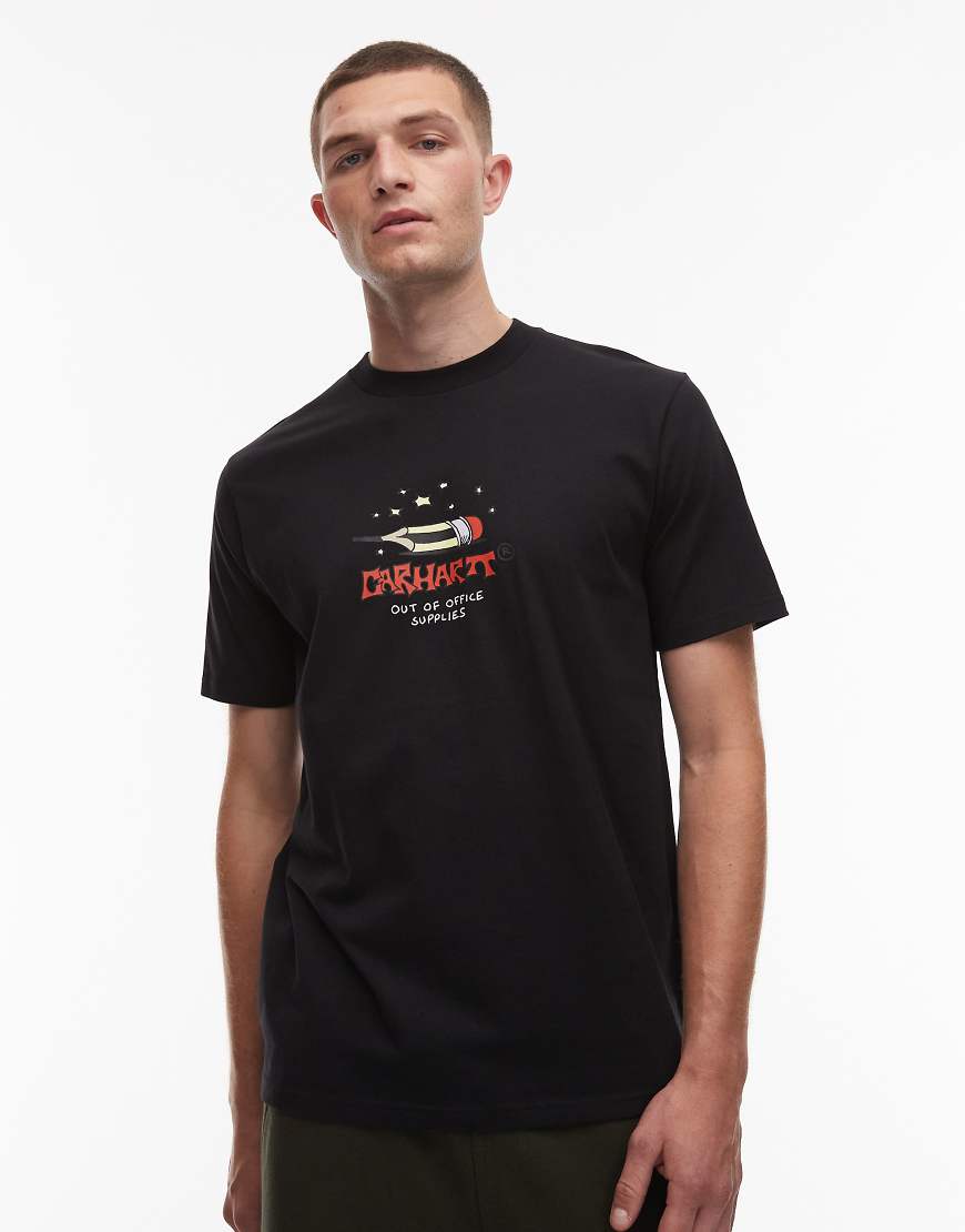 Carhartt WIP - Work Life Romance - Relaxed Fit T-Shirt in Schwarz mit Motivprint von Carhartt WIP