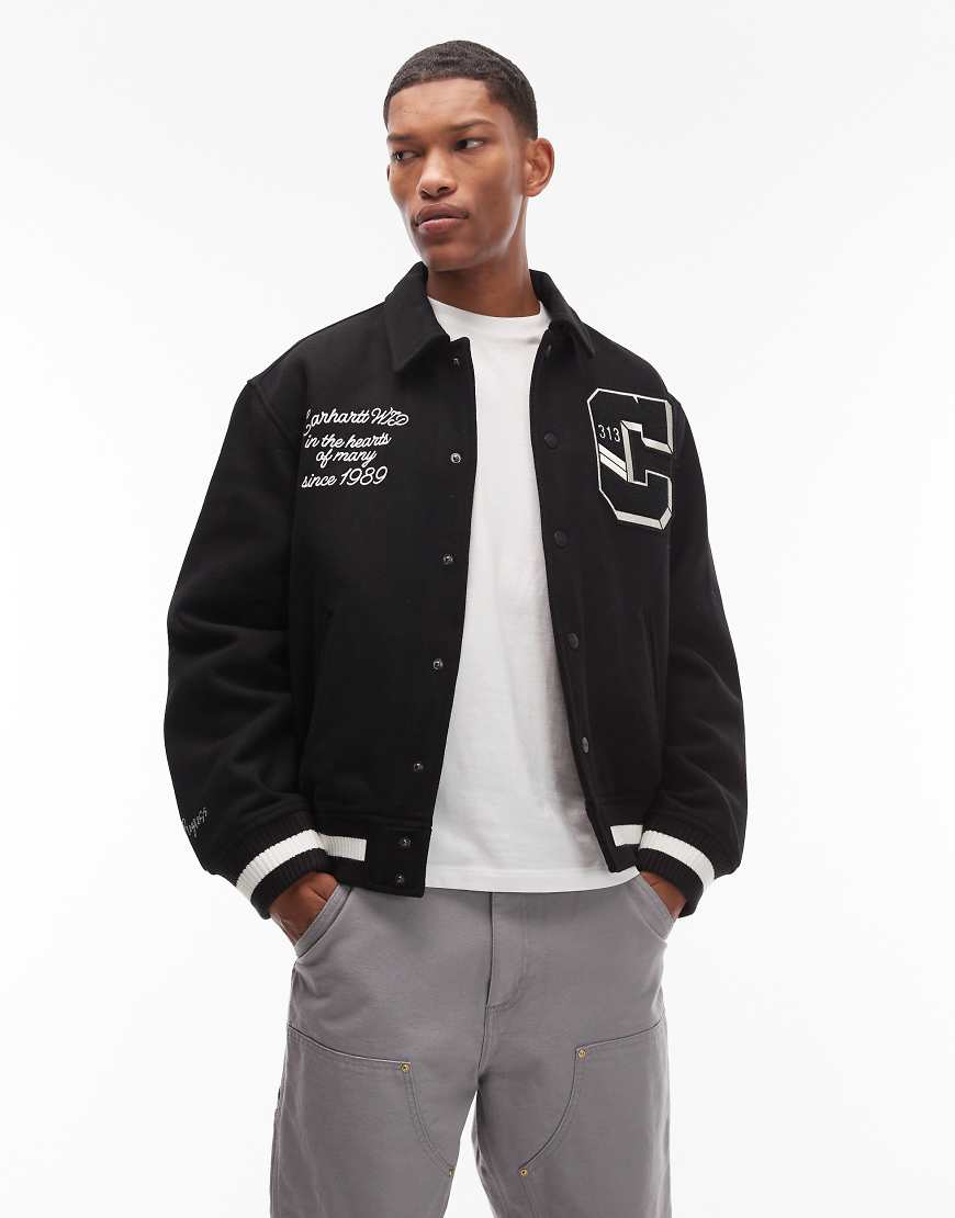 Carhartt WIP - World Class - College-Bomberjacke in Schwarz von Carhartt WIP