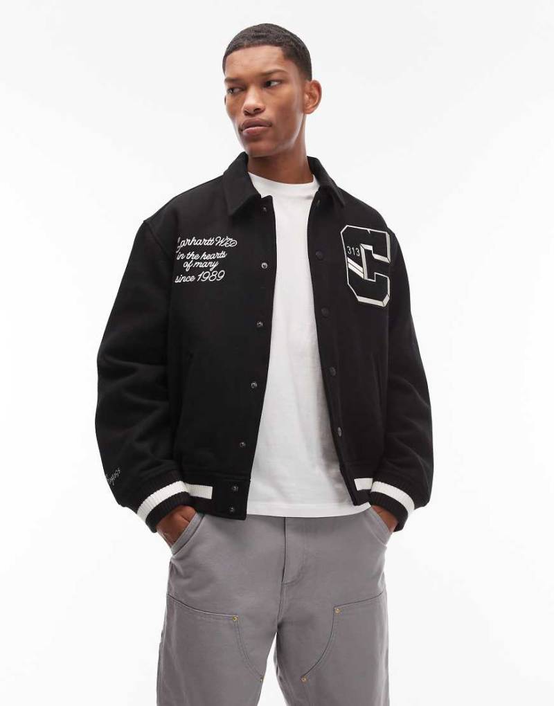 Carhartt WIP - World Class - College-Bomberjacke in Schwarz von Carhartt WIP