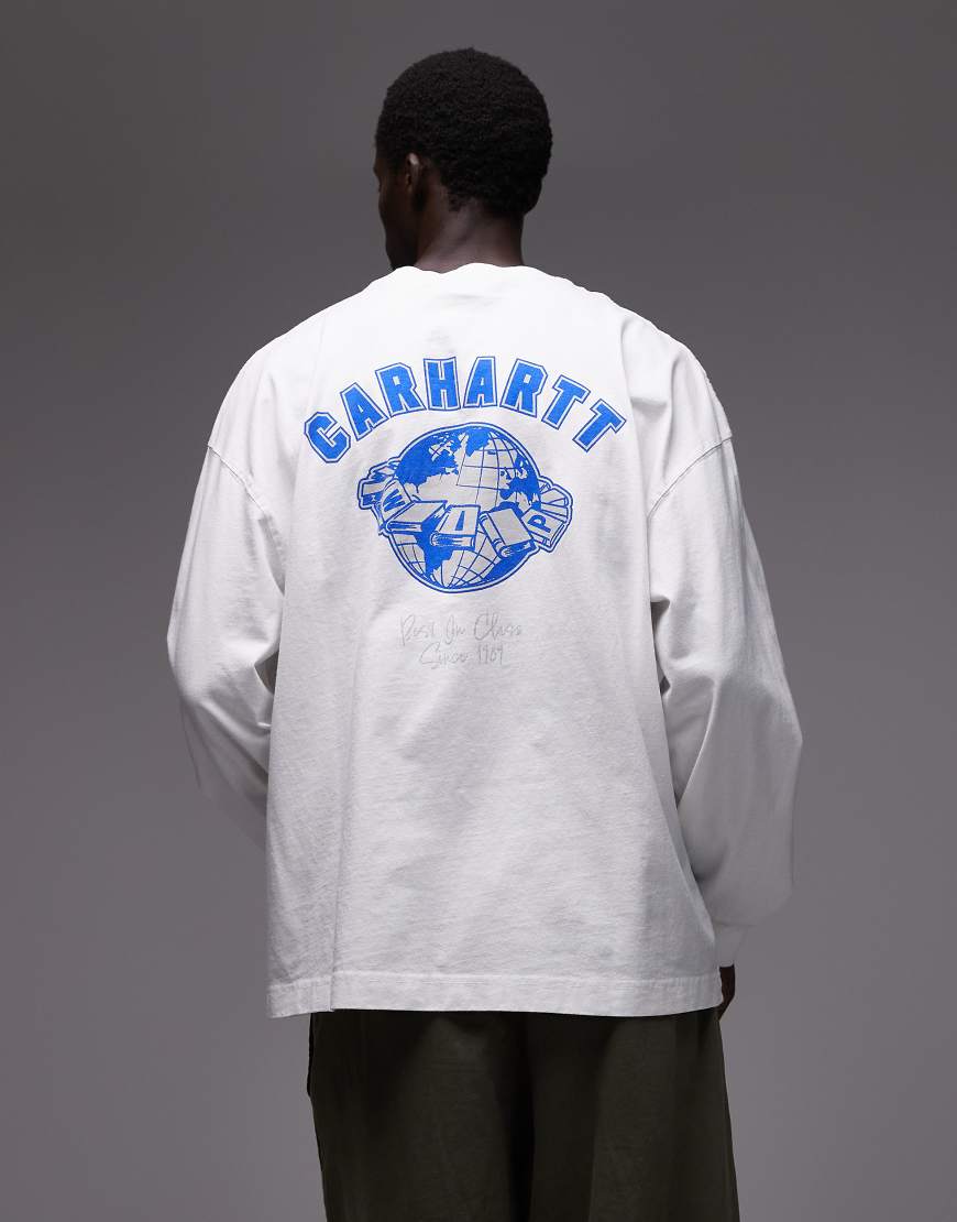 Carhartt WIP - World Class - Langärmliges, kastiges und locker sitzendes T-Shirt in Weiß von Carhartt WIP