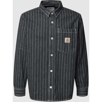 Carhartt Work In Progress Regular Fit Freizeithemd mit Streifenmuster Modell 'ORLEAN' in Black, Größe S von Carhartt Work In Progress