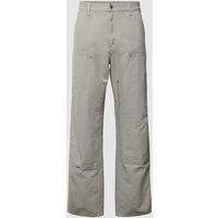 Carhartt Work In Progress Hose mit Label-Patch Modell 'DOUBLE KNEE' in Hellgrau, Größe 34/34 von Carhartt Work In Progress