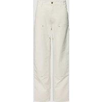 Carhartt Work In Progress Hose mit Label-Patch Modell 'DOUBLE KNEE' in Offwhite, Größe 33/32 von Carhartt Work In Progress