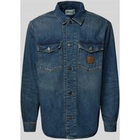 Carhartt Work In Progress Jeansjacke mit Brustpattentaschen Modell 'LINCOLN' in Jeansblau, Größe XXL von Carhartt Work In Progress