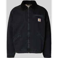 Carhartt Work In Progress Jeansjacke mit Umlegekragen und Reißverschluss Modell 'DETROIT' in Black, Größe XXL von Carhartt Work In Progress