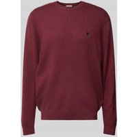 Carhartt Work In Progress Strickpullover mit Label-Stitching Modell 'MADISON' in Bordeaux, Größe XL von Carhartt Work In Progress