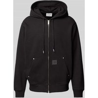 Carhartt Work In Progress Sweatjacke mit Label-Patch Modell 'ELDON' in Black, Größe M von Carhartt Work In Progress