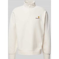 Carhartt Work In Progress Sweatshirt mit Troyer-Kragen Modell 'AMERICAN SCRIPT' in Beige, Größe XXL von Carhartt Work In Progress