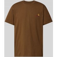 Carhartt Work In Progress T-Shirt mit Label-Stitching Modell 'American Script' in Dunkelbraun Melange, Größe XL von Carhartt Work In Progress