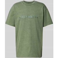 Carhartt Work In Progress T-Shirt mit Label-Stitching Modell 'DUSTER' in Gruen, Größe M von Carhartt Work In Progress