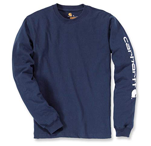 EK231 Longsleeve Logo Langarm Shirt 100% Baumwolle - Farbe: Navy - Größe: XL von Carhartt Workwear
