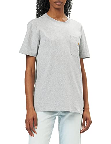 Carhartt, Damen, K87 Weites, schweres, kurzärmliges T-Shirt mit Tasche, Grau meliert, XS von Carhartt