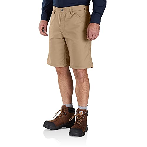 Carhartt Herren Rugged Professional™-Serie Rugged Flex® Relaxed Fit Canvas-Arbeitsshorts, Dunkles Khaki, W30 von Carhartt