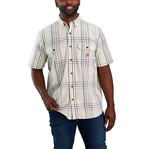 Carhartt 106140 Herren-Hemd, lockere Passform, mittelschwer, kurzärmelig, kariert, Malt, L Groß Tall von Carhartt