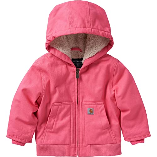 Carhartt Kid's CP9566 Isolierte Jacke mit Kapuze für Mädchen, Pink/Limonade, 4 Jahre von Carhartt