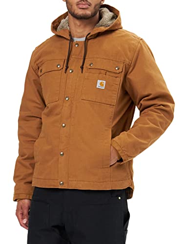 Carhartt, Herren, Lockere Arbeitsjacke aus ausgewaschenem Segelleinen mit Sherpa-Futter, Carhartt® Braun, M von Carhartt