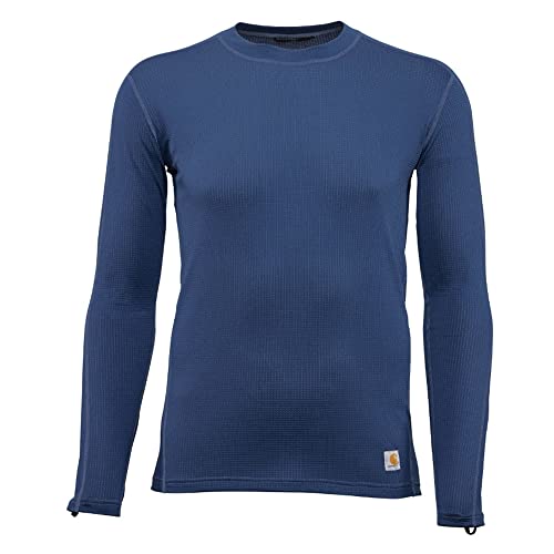 Carhartt Herren Force Leichtes Stretch-Unterhemd mit Rundhalsausschnitt Baselayer-Shirt, dunkelblau, Klein von Carhartt